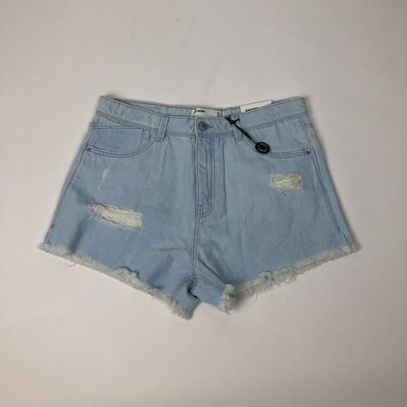 ZARA HIGH WAISTED DENIM SHORT SHORTS - Picture 2 of 5